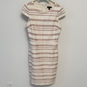 J. Crew Striped Pink and Cream Women's Dress